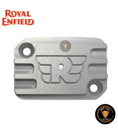 Tapa Del Depósito Frontal Plateada Royal Enfield  Classic, Bullet, Electra, Thunderbird,Continental Himalayan, Scram 440/411 y Interceptor 650"