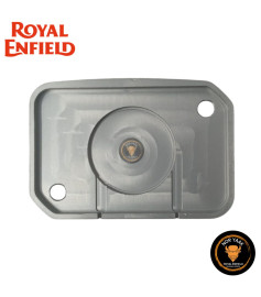Tapa Del Depósito Frontal Plateada Royal Enfield  Classic, Bullet, Electra, Thunderbird,Continental Himalayan, Scram 440/411 y Interceptor 650"